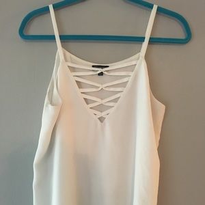 White strappy tank